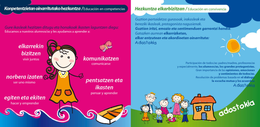 Diseño gráfico folleto Ikastola Zubizaharra
